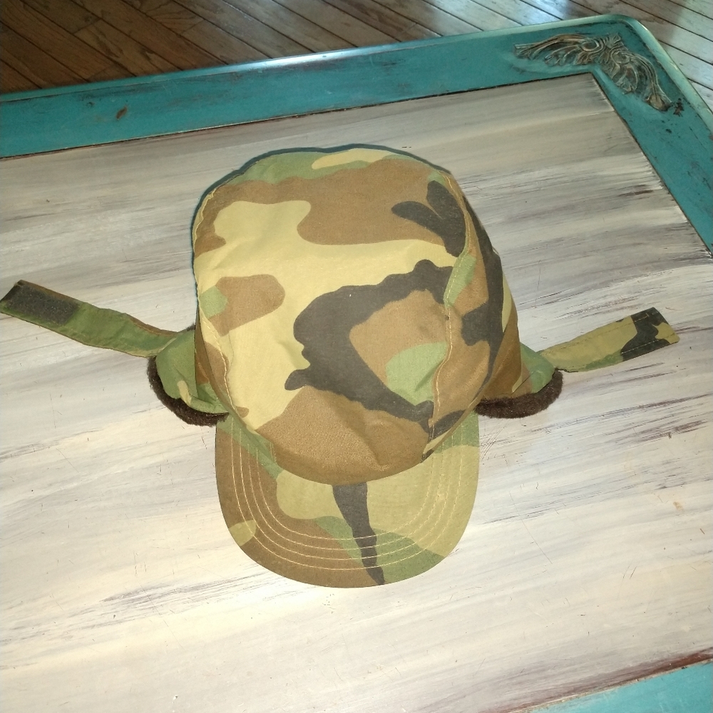 Thinsulate 70s Vintage Thermal Fur Flap CAMO hat